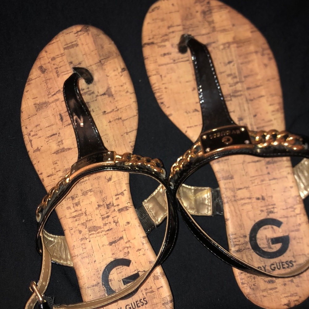 Buckle strap sandles from Guess.